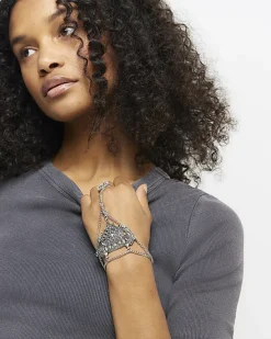 River Island Silver Coin Hand Chain< Jewellery