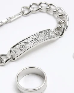 River Island Silver colour chain bracelet gift box< Jewellery & Watches