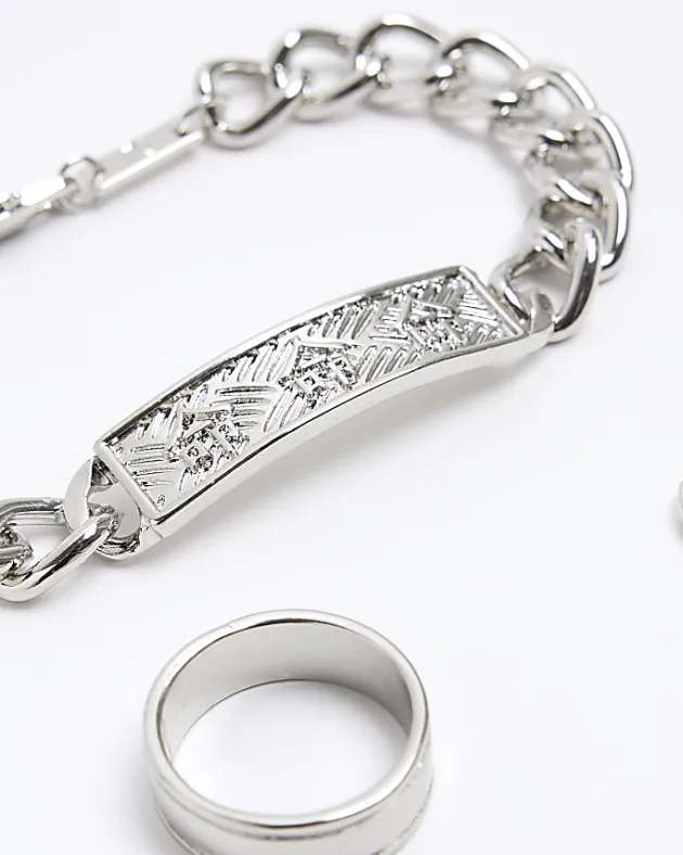 River Island Silver colour chain bracelet gift box< Jewellery & Watches