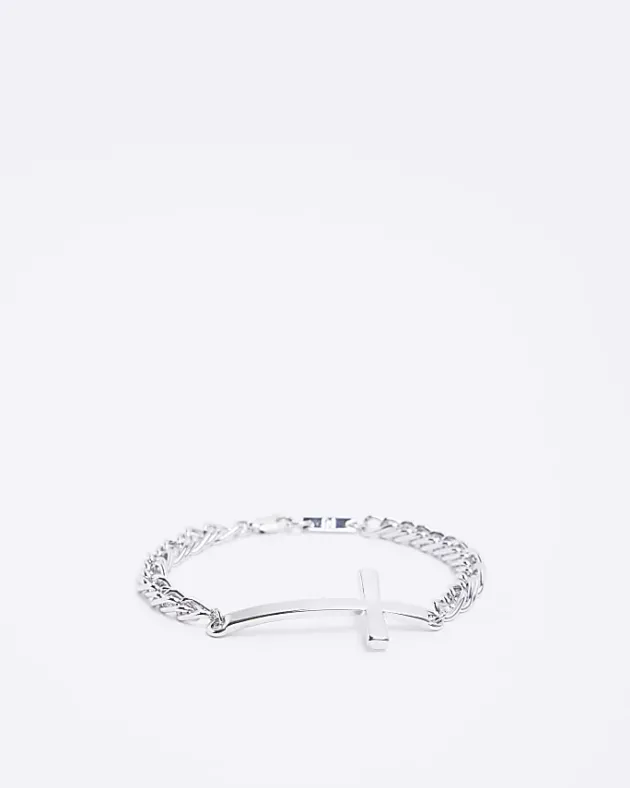River Island Silver colour cross bracelet< Jewellery & Watches