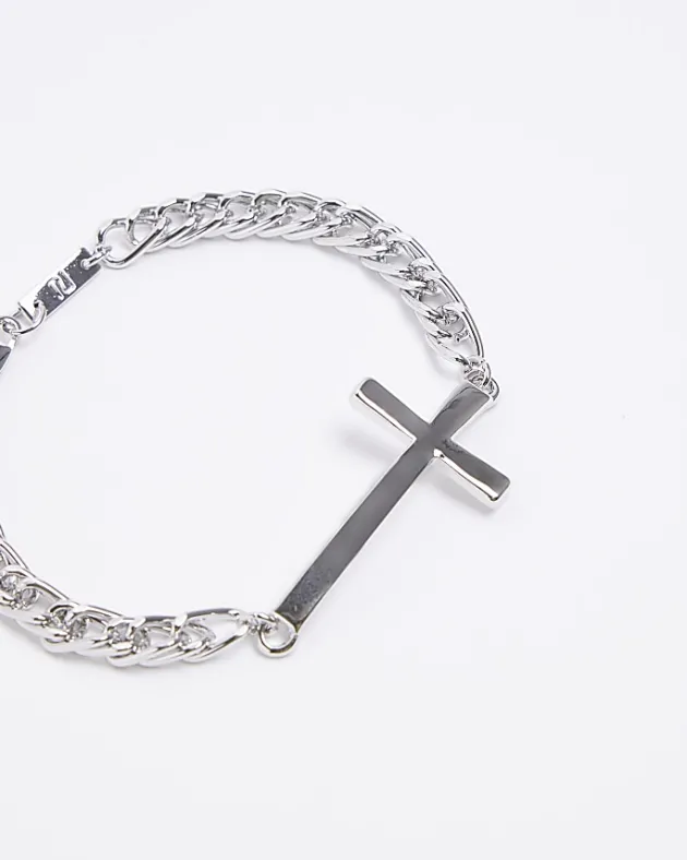 River Island Silver colour cross bracelet< Jewellery & Watches