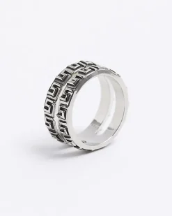 River Island Silver Colour Greek Split Ring< Jewellery & Watches