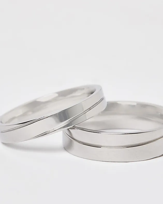 River Island Silver colour Multipack of 2 rings< Jewellery & Watches