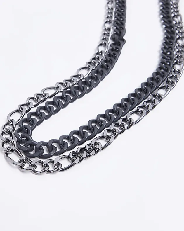 River Island Silver colour multirow chunky necklace< Jewellery & Watches