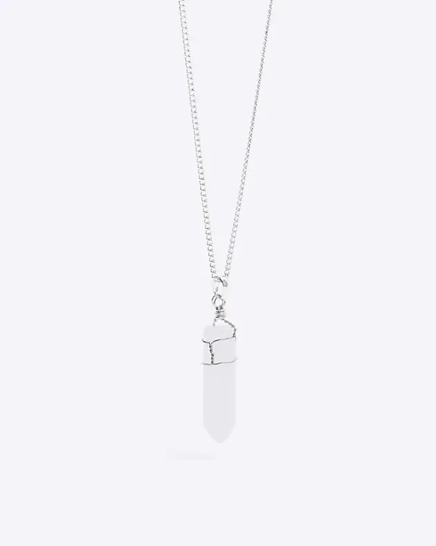River Island Silver colour quartz pendant necklace< Jewellery & Watches