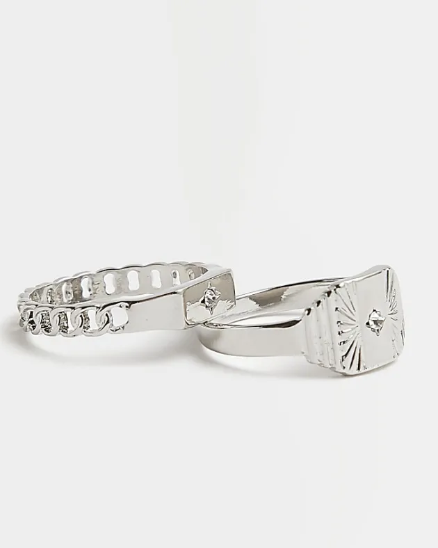 River Island Silver colour rings multipack< Jewellery & Watches