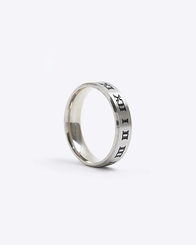 River Island Silver colour stainless steel roman ring< Jewellery & Watches