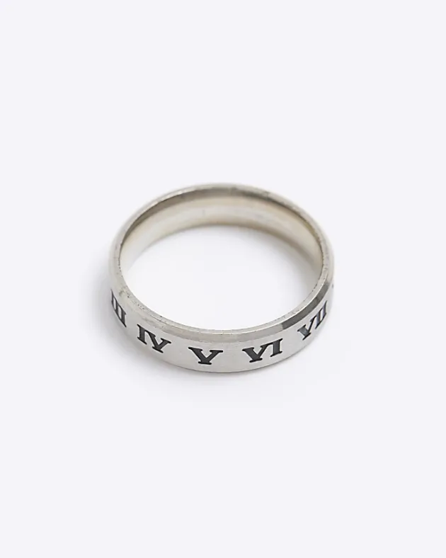 River Island Silver colour stainless steel roman ring< Jewellery & Watches