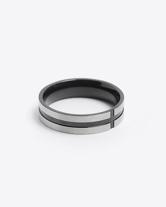 River Island Silver colour stainless steel cross ring< Jewellery & Watches