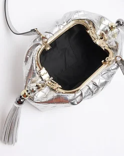 River Island Silver embossed weave clutch bag< Bags, Purses & Luggage