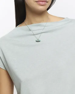 River Island Silver Healing Stone Necklace< Jewellery