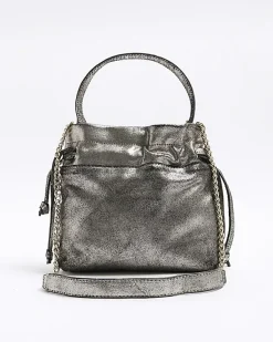 River Island Silver leather studded cross body bag< Bags, Purses & Luggage