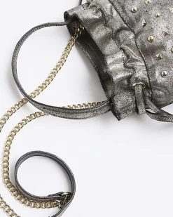 River Island Silver leather studded cross body bag< Bags, Purses & Luggage