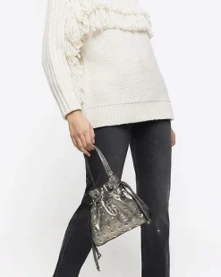 River Island Silver leather studded cross body bag< Bags, Purses & Luggage