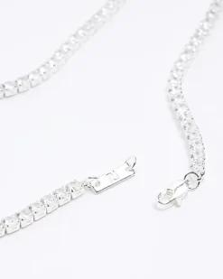River Island Silver plated diamante necklace< Jewellery & Watches