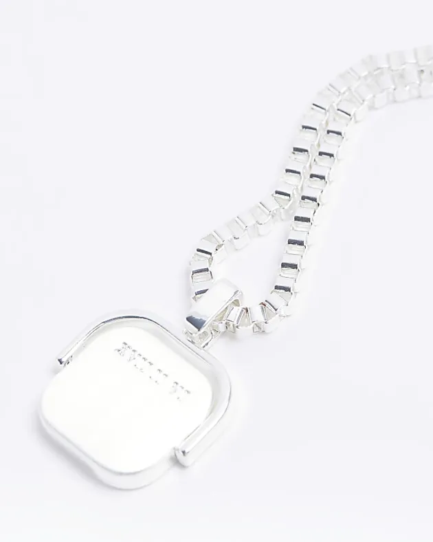 River Island Silver plated square necklace< Jewellery & Watches