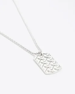 River Island Silver plated tag necklace< Jewellery & Watches