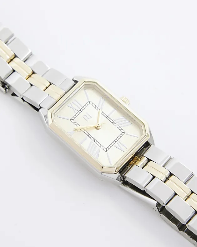 River Island Silver rectangle face watch< Jewellery