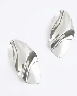 River Island Silver Sculpted Earrings< Jewellery
