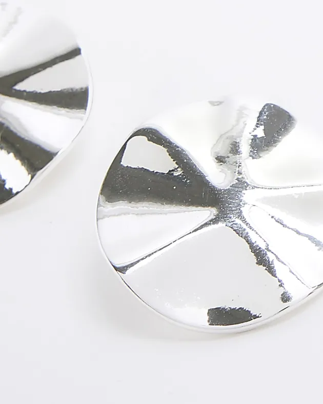 River Island Silver Sculpted Stud Earrings< Jewellery