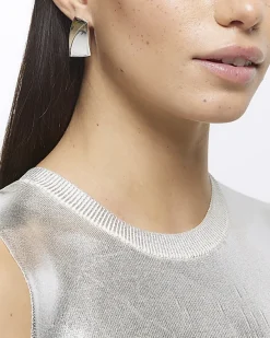 River Island Silver sculpted stud earrings< Jewellery