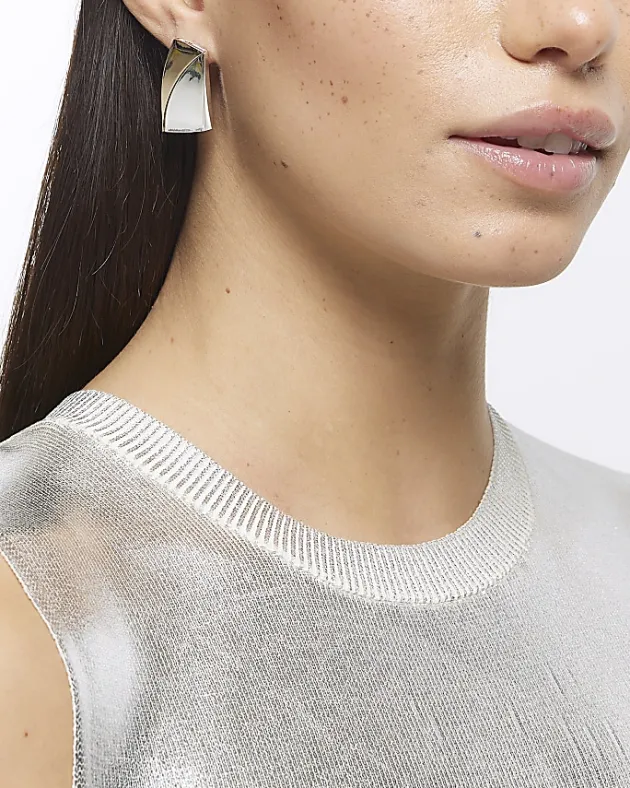 River Island Silver sculpted stud earrings< Jewellery