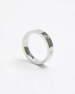 River Island Silver Stainless Steel Embellished Ring< Jewellery