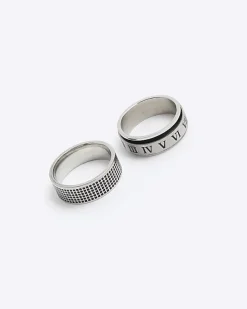 River Island Silver stainless steel roman numeral ring< Jewellery & Watches