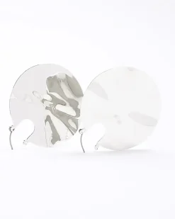 River Island Silver Textured Hoop Earrings< Jewellery