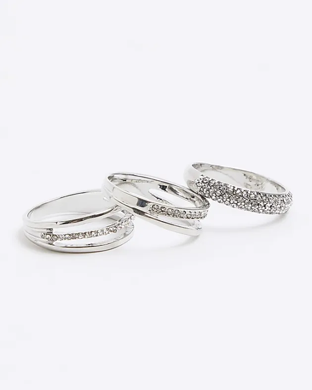 River Island Silver Twist Ring Pack< Jewellery