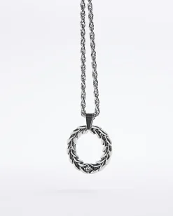 River Island Silver Twist Ring Pendant Necklace< Jewellery & Watches