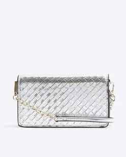 River Island Silver weave cross body purse< Bags, Purses & Luggage