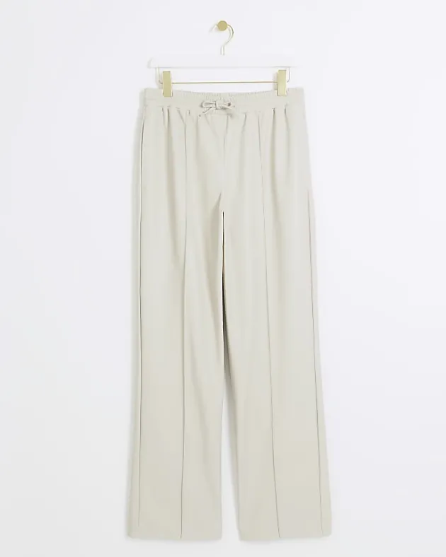 River Island Stone faux leather wide leg trousers< Trousers