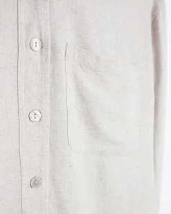 River Island Stone oversized shirt with linen< Co-ord Sets