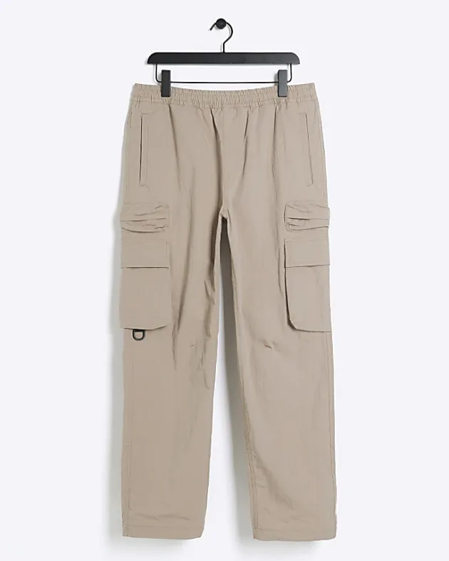 River Island regular fit elasticated cargo trousers< Trousers
