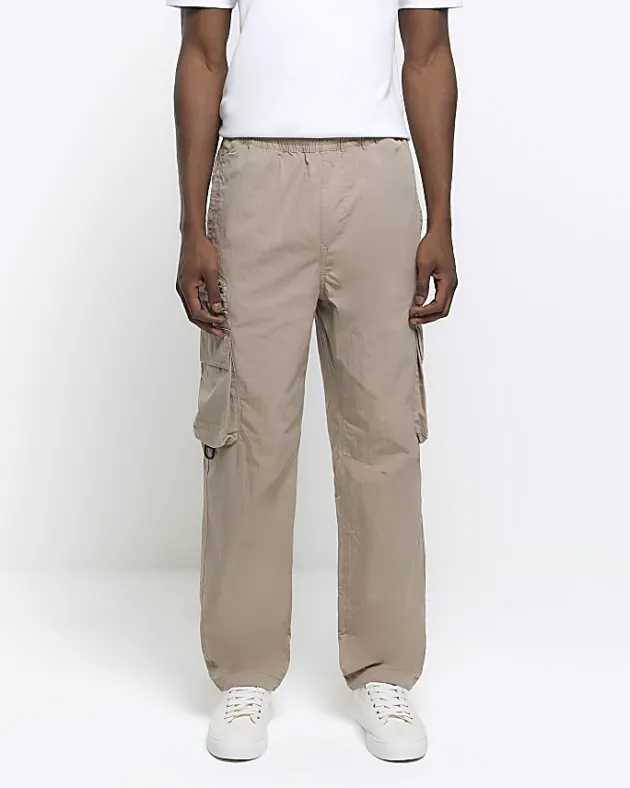River Island regular fit elasticated cargo trousers< Trousers