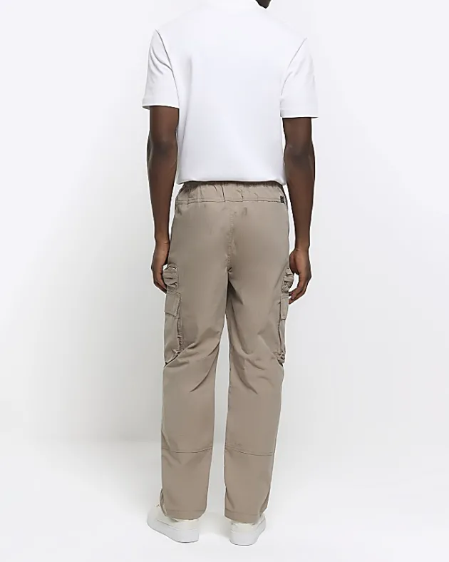 River Island regular fit elasticated cargo trousers< Trousers