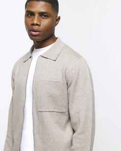River Island regular fit knit zip up jumper< Jumpers & Cardigans