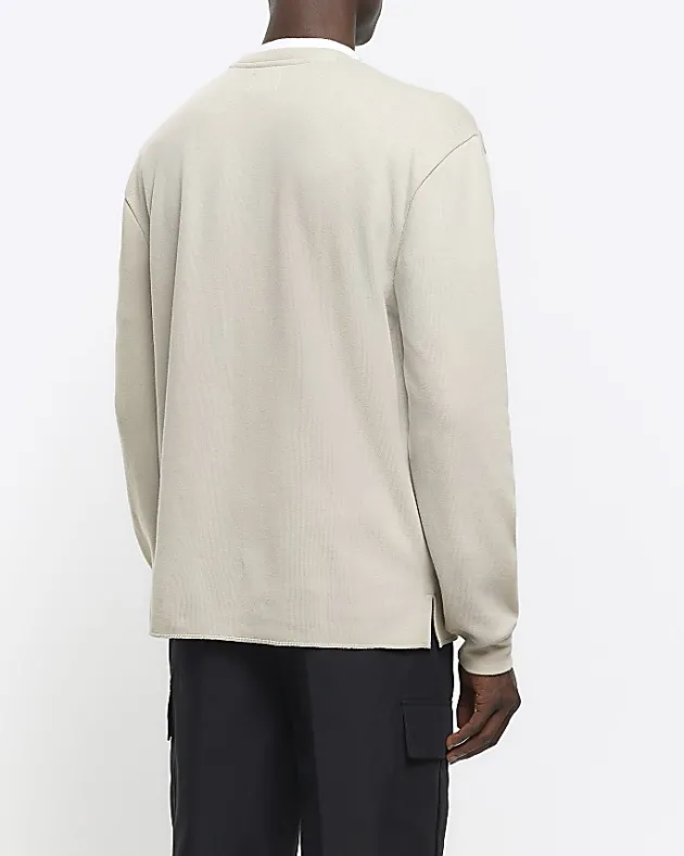 River Island regular fit rib sweatshirt< Hoodies & Sweatshirts