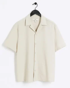 River Island regular fit seersucker revere shirt< Shirts