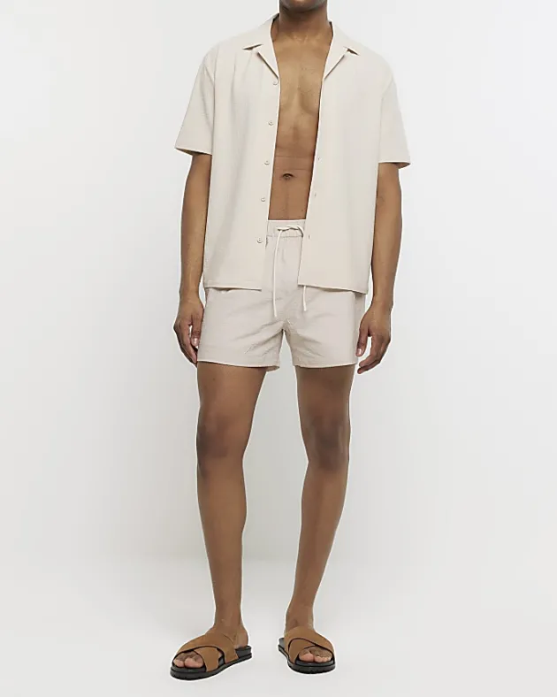 River Island regular fit seersucker swim shorts< Shorts