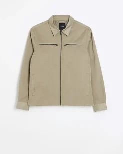 River Island regular fit zip up tech shacket< Shirts