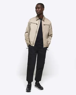 River Island regular fit zip up tech shacket< Shirts