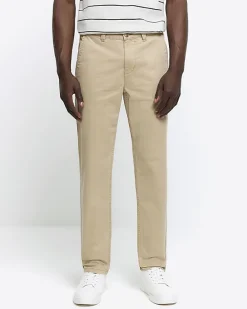 River Island slim fit casual chino trousers< Trousers