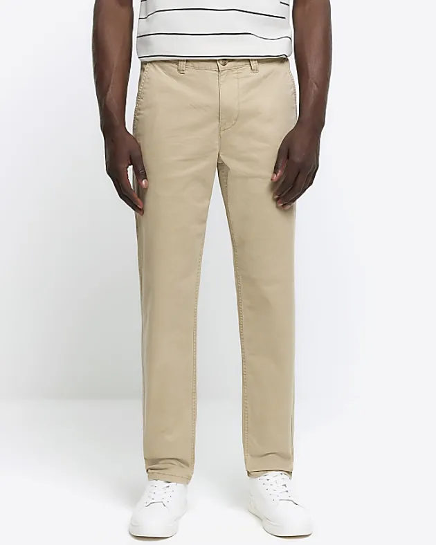 River Island slim fit casual chino trousers< Trousers