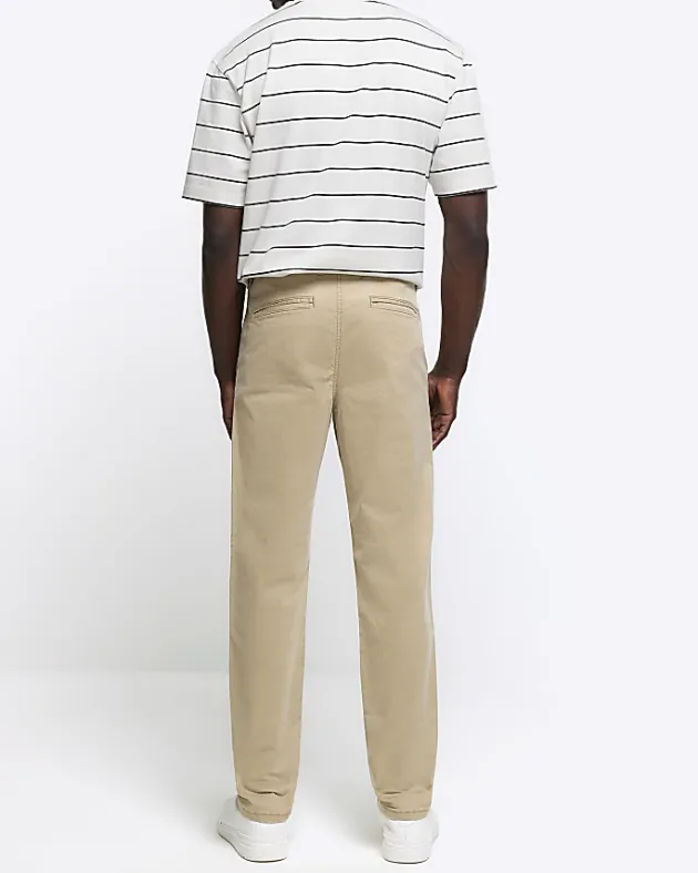 River Island slim fit casual chino trousers< Trousers
