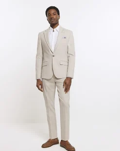 River Island slim fit check suit jacket< Suits