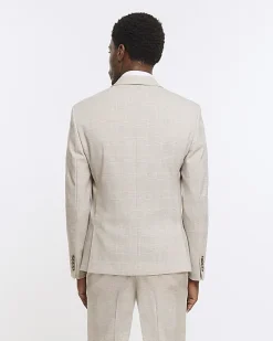 River Island slim fit check suit jacket< Suits