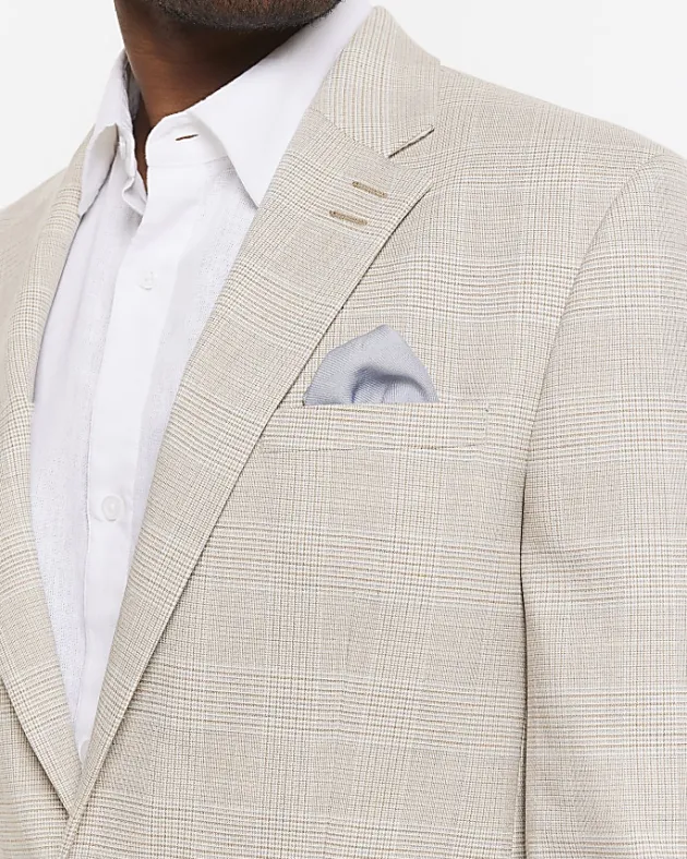 River Island slim fit check suit jacket< Suits