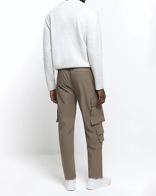 River Island slim fit smart techy cargo trousers< Trousers